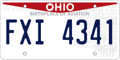 OH license plate FXI4341