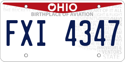 OH license plate FXI4347