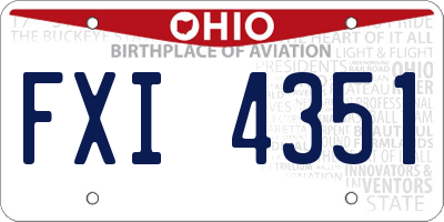 OH license plate FXI4351