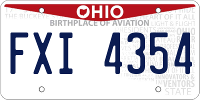 OH license plate FXI4354
