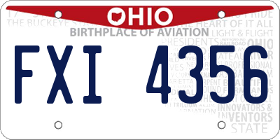 OH license plate FXI4356