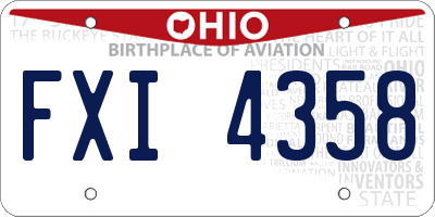 OH license plate FXI4358