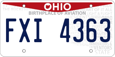 OH license plate FXI4363