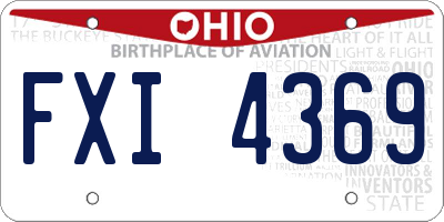 OH license plate FXI4369