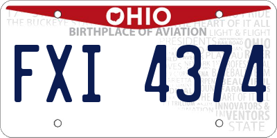 OH license plate FXI4374