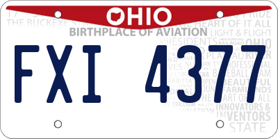 OH license plate FXI4377