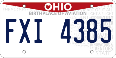 OH license plate FXI4385