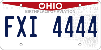 OH license plate FXI4444