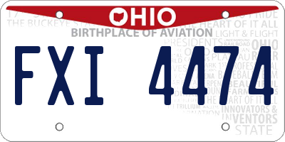 OH license plate FXI4474