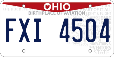 OH license plate FXI4504
