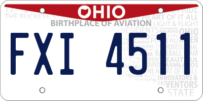 OH license plate FXI4511