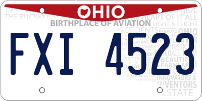 OH license plate FXI4523