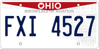 OH license plate FXI4527