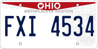 OH license plate FXI4534