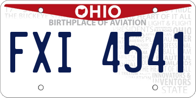OH license plate FXI4541