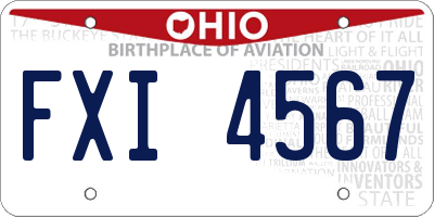 OH license plate FXI4567