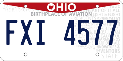 OH license plate FXI4577