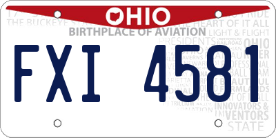 OH license plate FXI4581