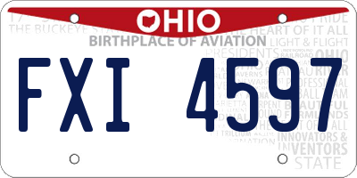 OH license plate FXI4597