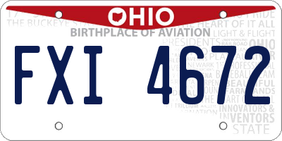 OH license plate FXI4672