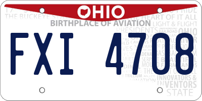 OH license plate FXI4708