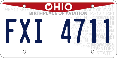 OH license plate FXI4711