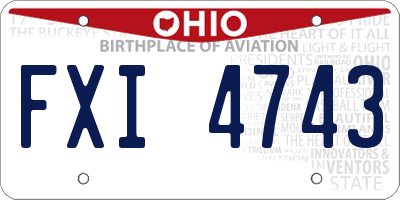 OH license plate FXI4743