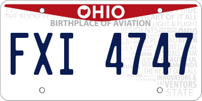OH license plate FXI4747