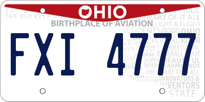 OH license plate FXI4777