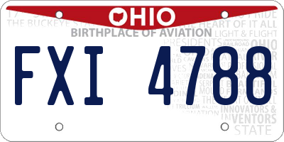 OH license plate FXI4788