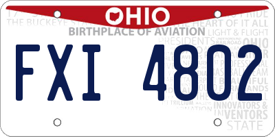 OH license plate FXI4802