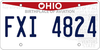 OH license plate FXI4824