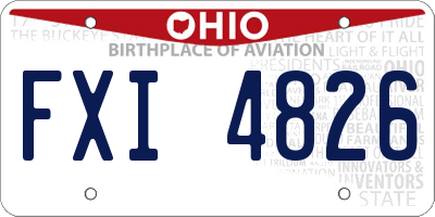 OH license plate FXI4826