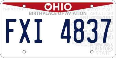 OH license plate FXI4837