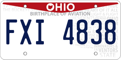 OH license plate FXI4838