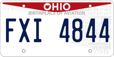OH license plate FXI4844