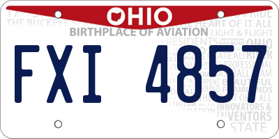 OH license plate FXI4857