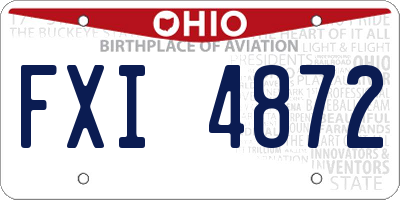 OH license plate FXI4872
