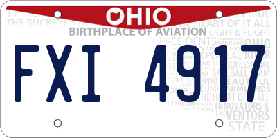 OH license plate FXI4917