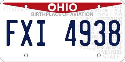 OH license plate FXI4938