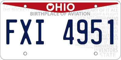 OH license plate FXI4951
