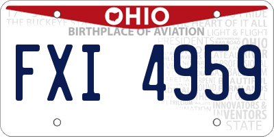 OH license plate FXI4959