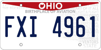 OH license plate FXI4961