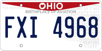 OH license plate FXI4968