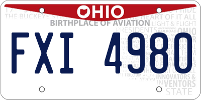 OH license plate FXI4980