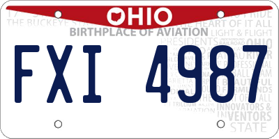 OH license plate FXI4987