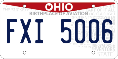 OH license plate FXI5006