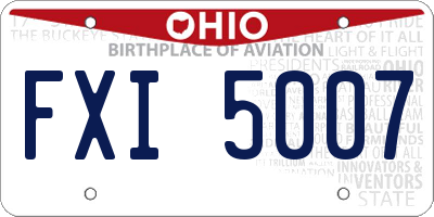 OH license plate FXI5007