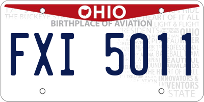 OH license plate FXI5011