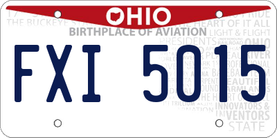 OH license plate FXI5015